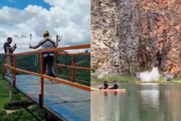 Un homme  réalise un saut à l’élastique de 20 metres pour célébrer son divorce